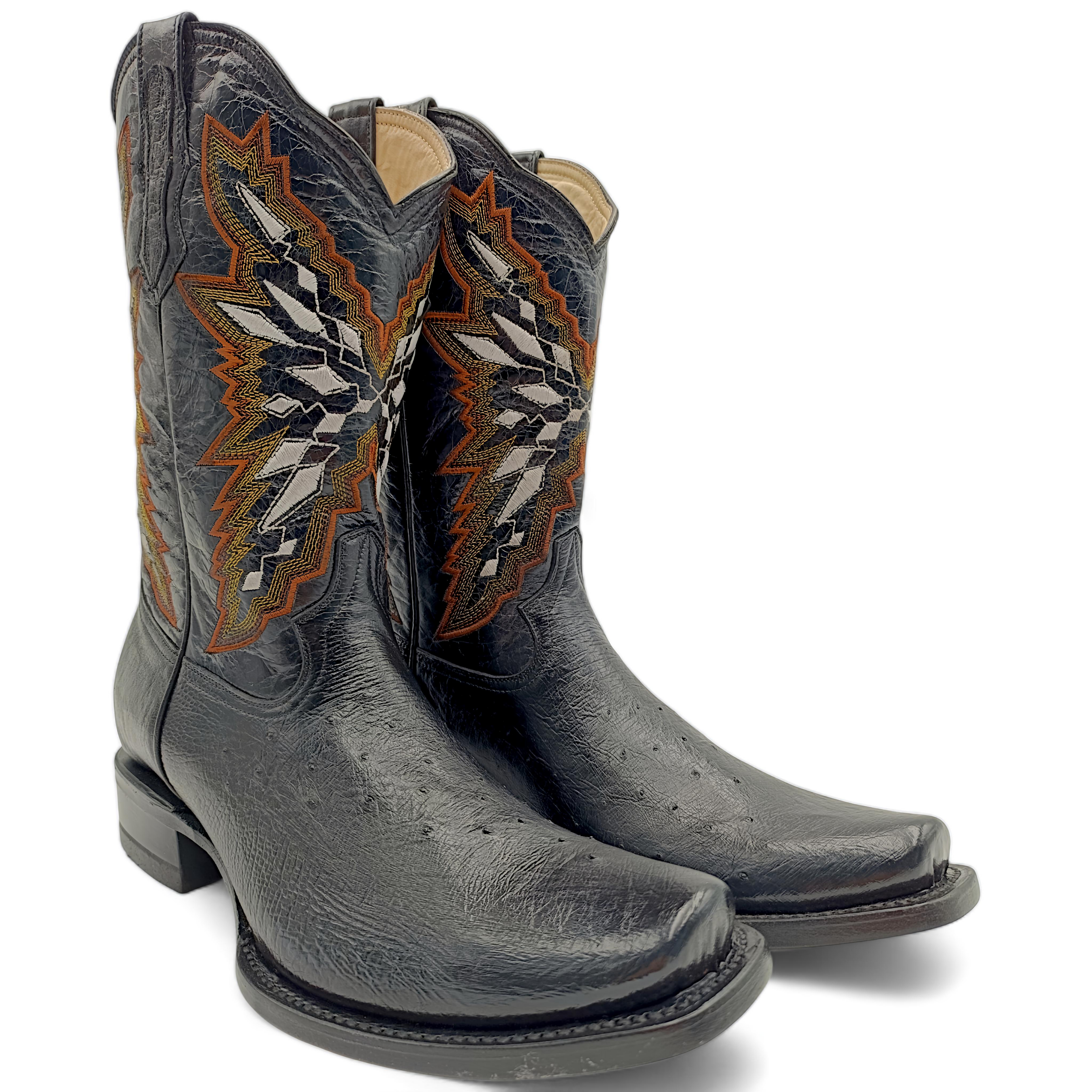 BOTA VAQUERA EN PIEL GENUINA DE AVESTRUZ PARA CABALLERO (M12)