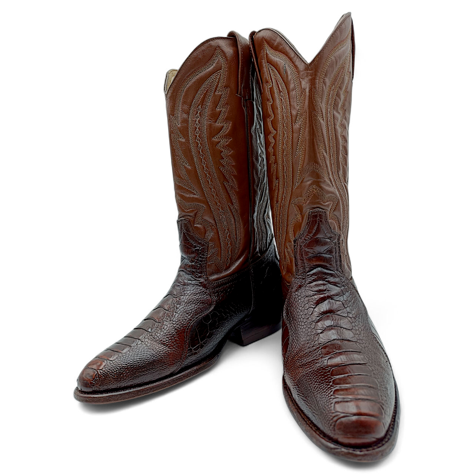 BOTA VAQUERA EN PIEL GENUINA DE PATA DE AVESTRUZ PARA CABALLERO (MSN)