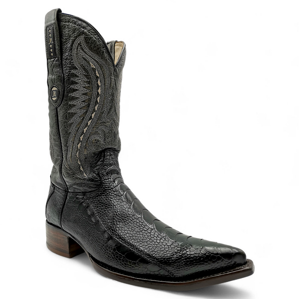 BOTA VAQUERA EN PIEL GENUINA DE PATA DE AVESTRUZ PARA CABALLERO (MSN)