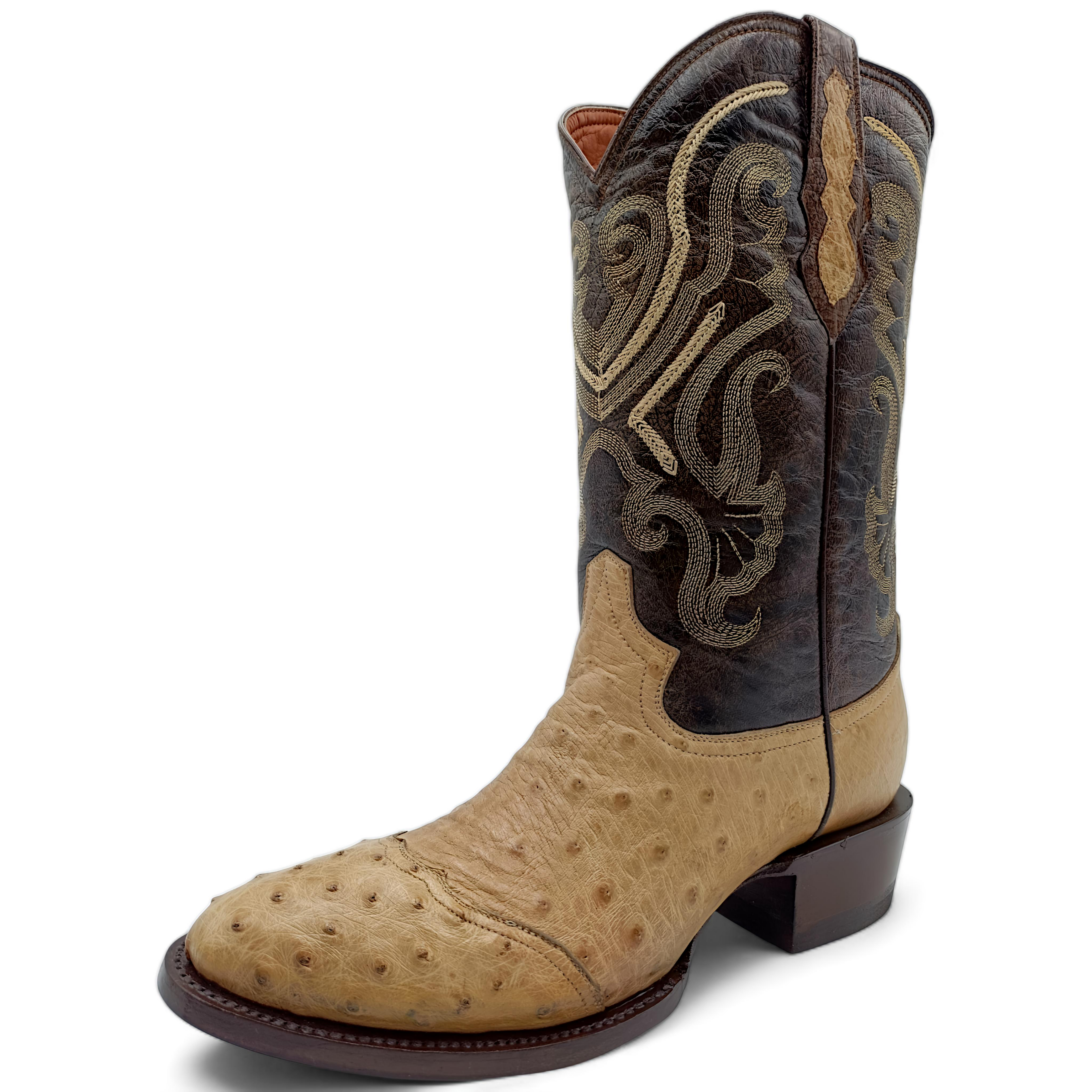 BOTA VAQUERA EN PIEL GENUINA DE AVESTRUZ PARA CABALLERO (M6)