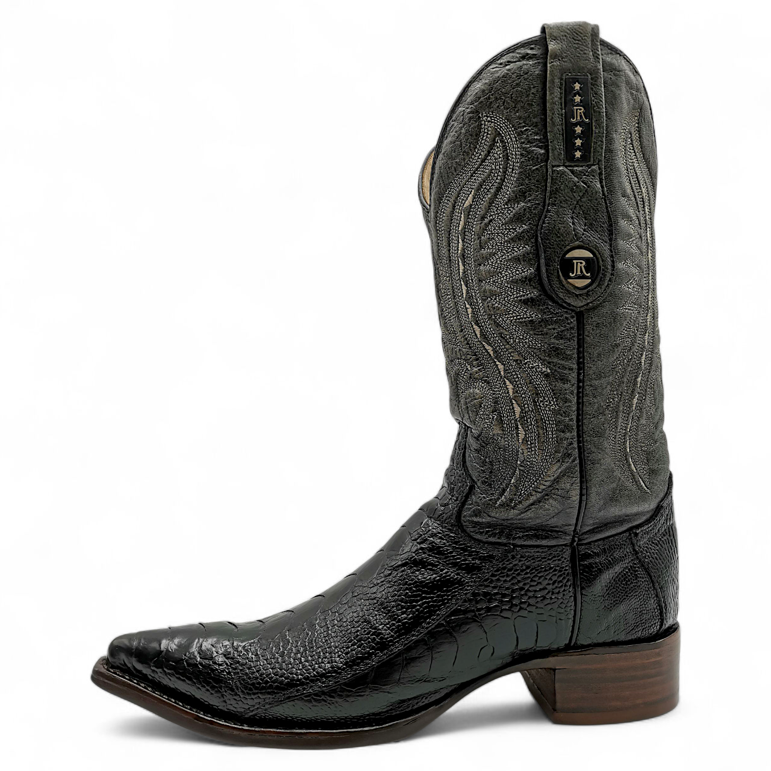 BOTA VAQUERA EN PIEL GENUINA DE PATA DE AVESTRUZ PARA CABALLERO (MSN)