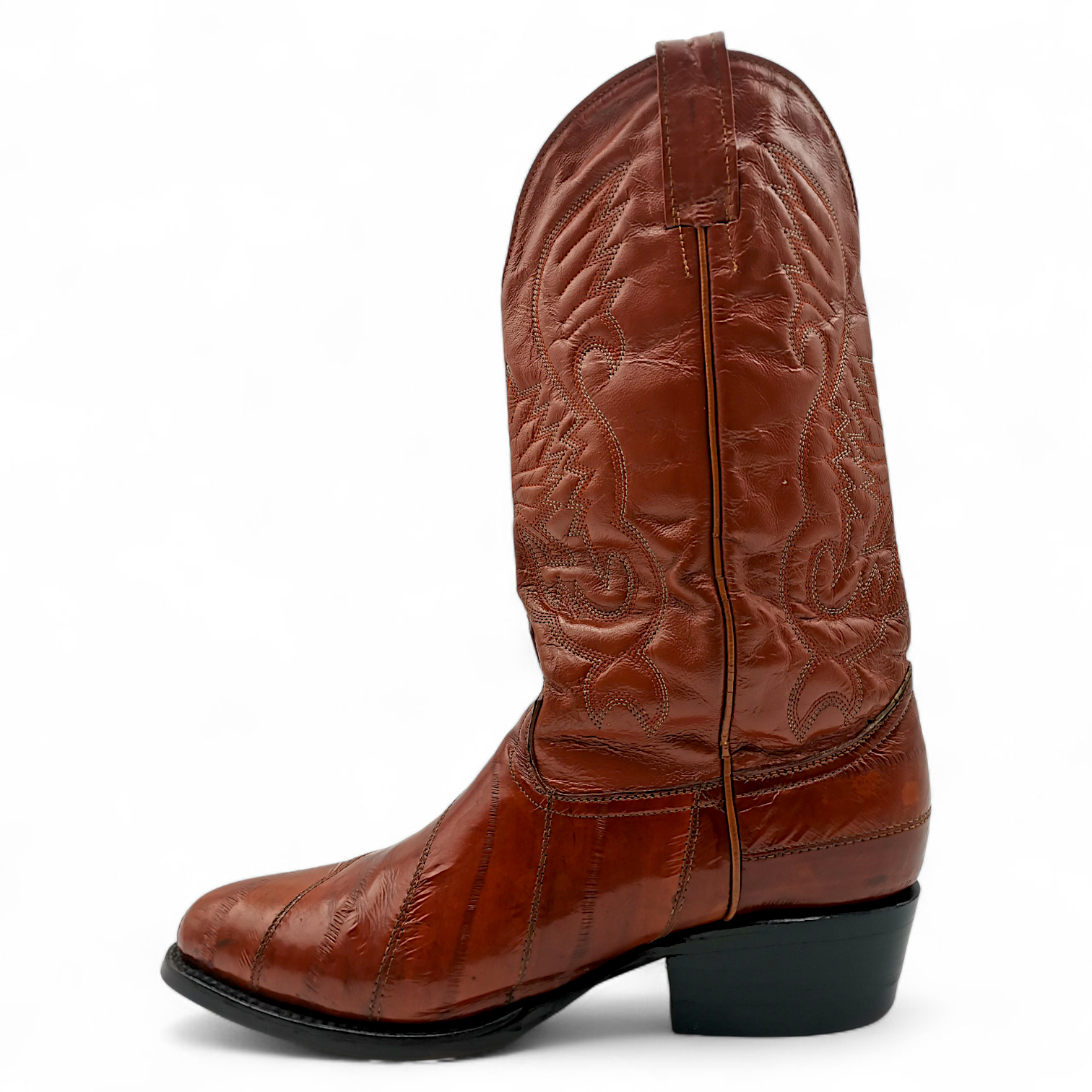 BOTA VAQUERA EN PIEL GENUINA DE ANGUILA PARA CABALLERO (MSN)