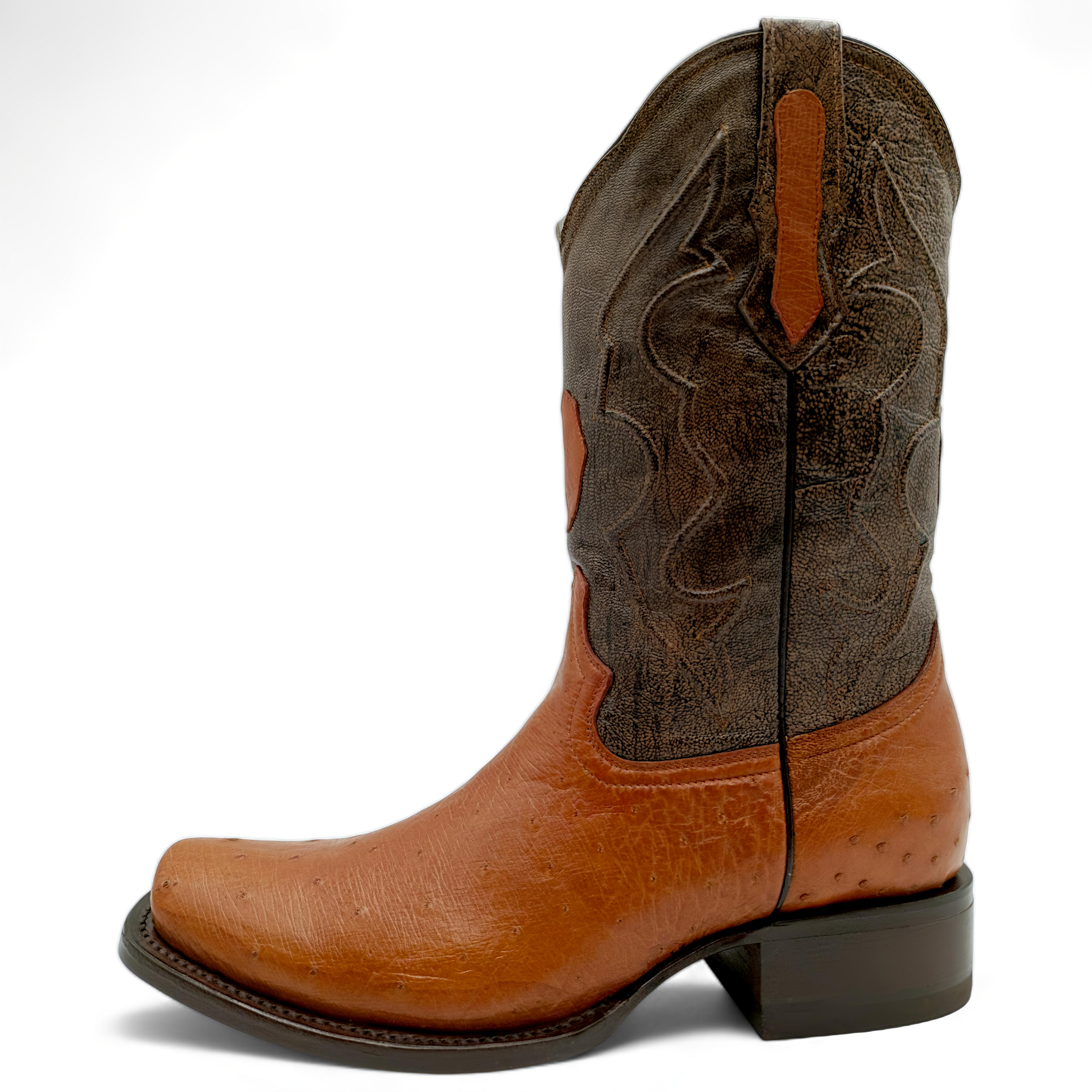 BOTA VAQUERA EN PIEL GENUINA DE AVESTRUZ PARA CABALLERO (M5)
