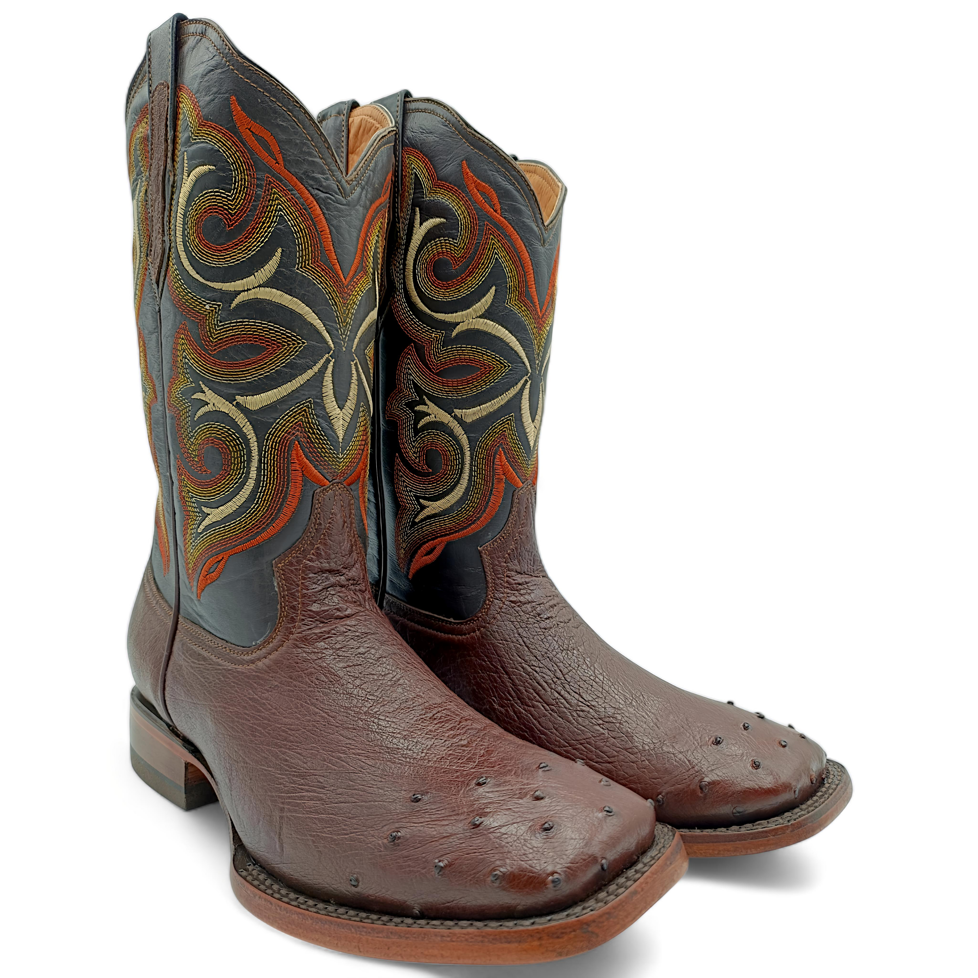 BOTA VAQUERA EN PIEL GENUINA DE AVESTRUZ PARA CABALLERO (M14)