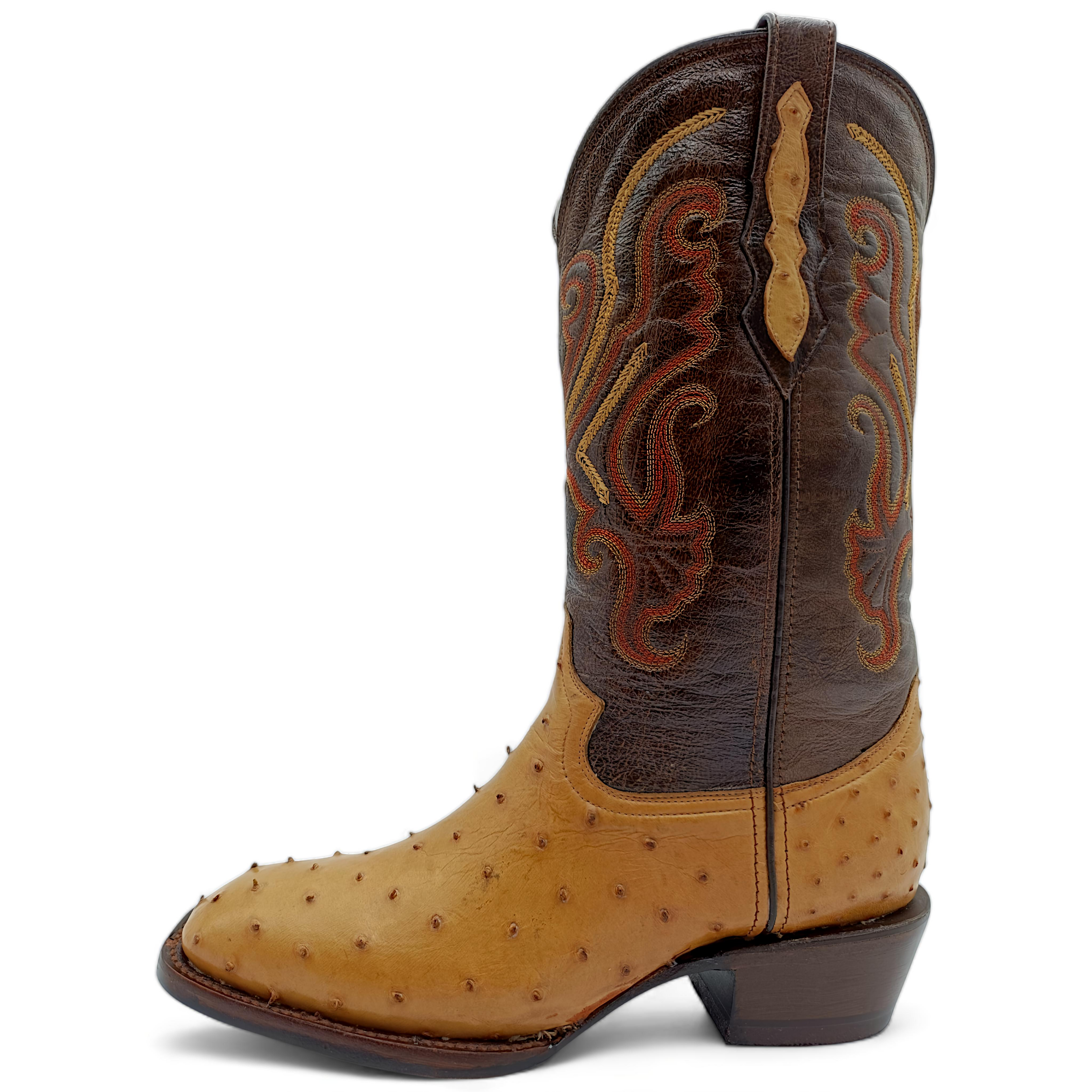 BOTA VAQUERA EN PIEL GENUINA DE AVESTRUZ PARA CABALLERO (M8)