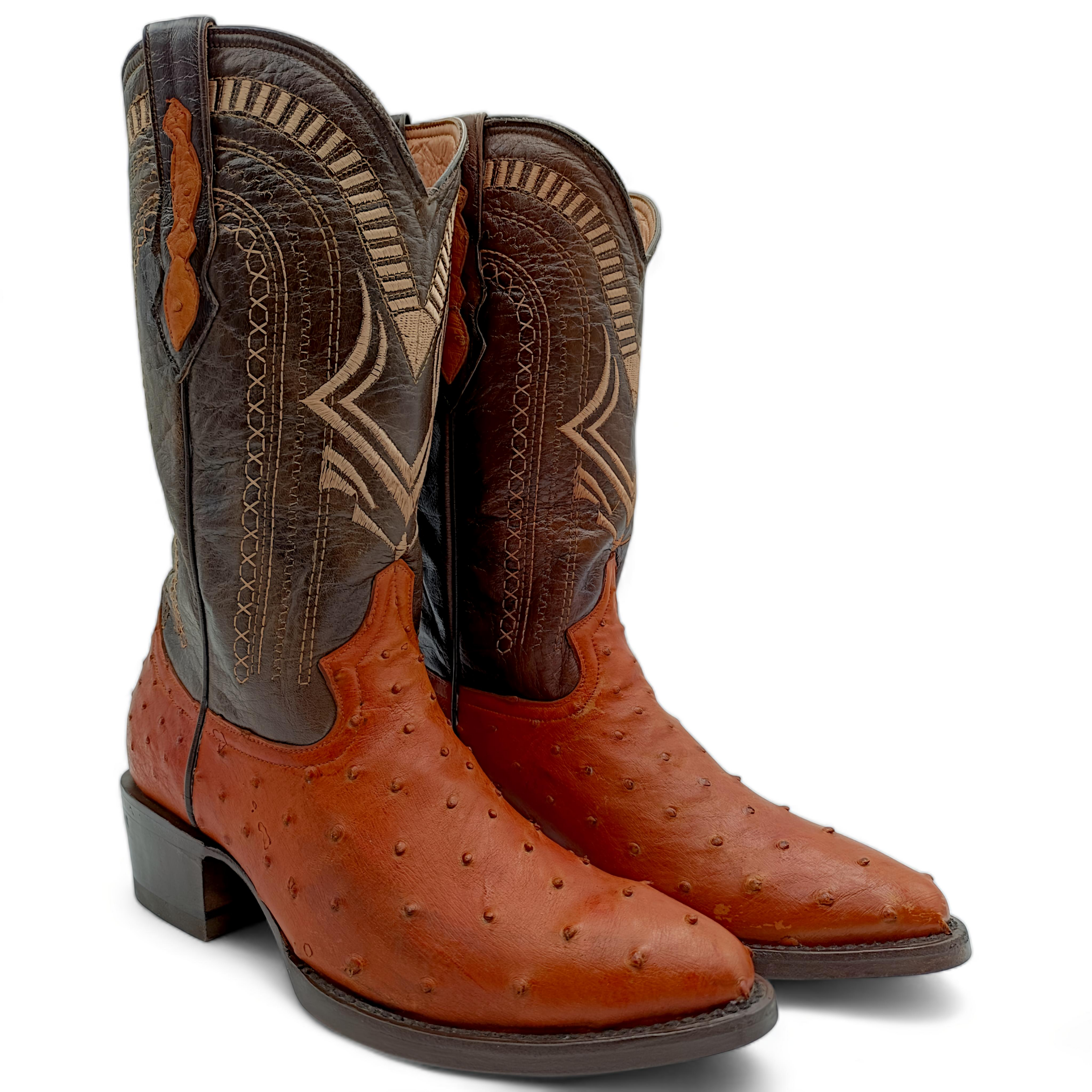 BOTA VAQUERA EN PIEL GENUINA DE AVESTRUZ PARA CABALLERO (M13)