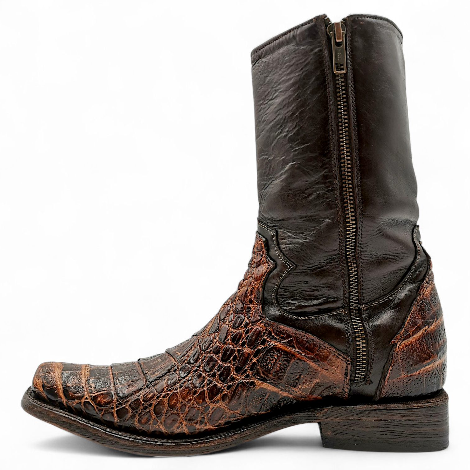 BOTA VAQUERA EN PIEL GENUINA DE COCODRILO PARA CABALLERO (MSN)
