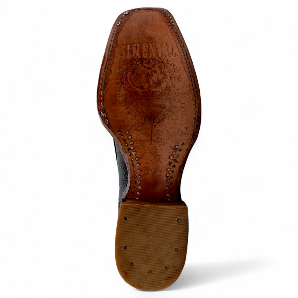 BOTA VAQUERA EN PIEL GENUINA DE PATA DE AVESTRUZ PARA CABALLERO (MSN)