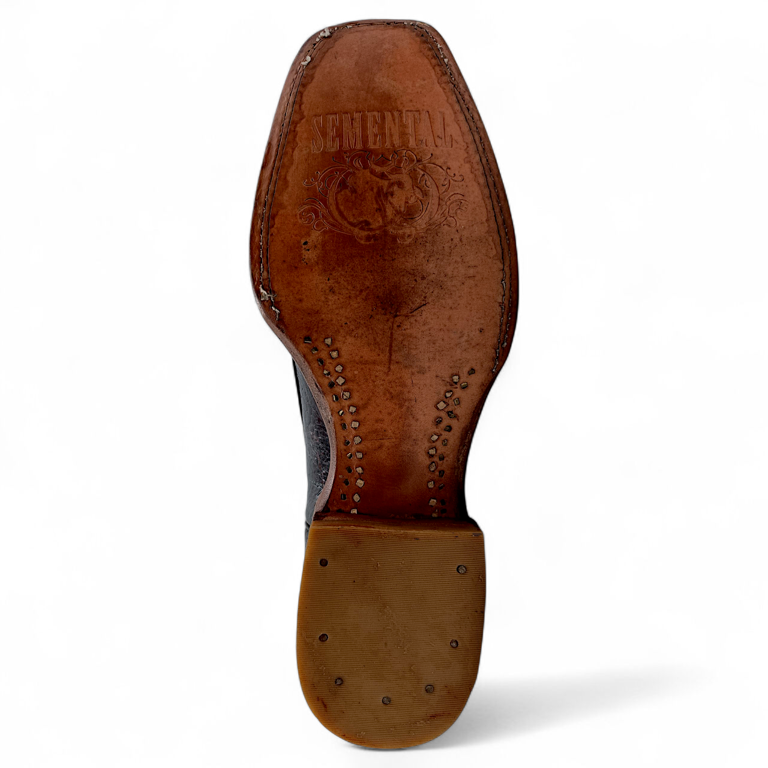 BOTA VAQUERA EN PIEL GENUINA DE PATA DE AVESTRUZ PARA CABALLERO (MSN)
