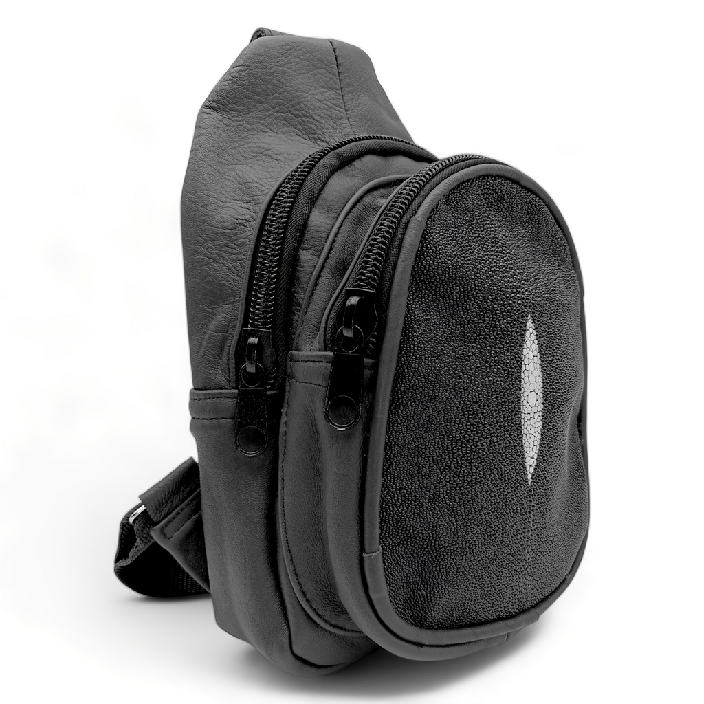 BANDOLERA EN PIEL GENUINA DE MANTARRAYA PARA CABALLERO (PM1)