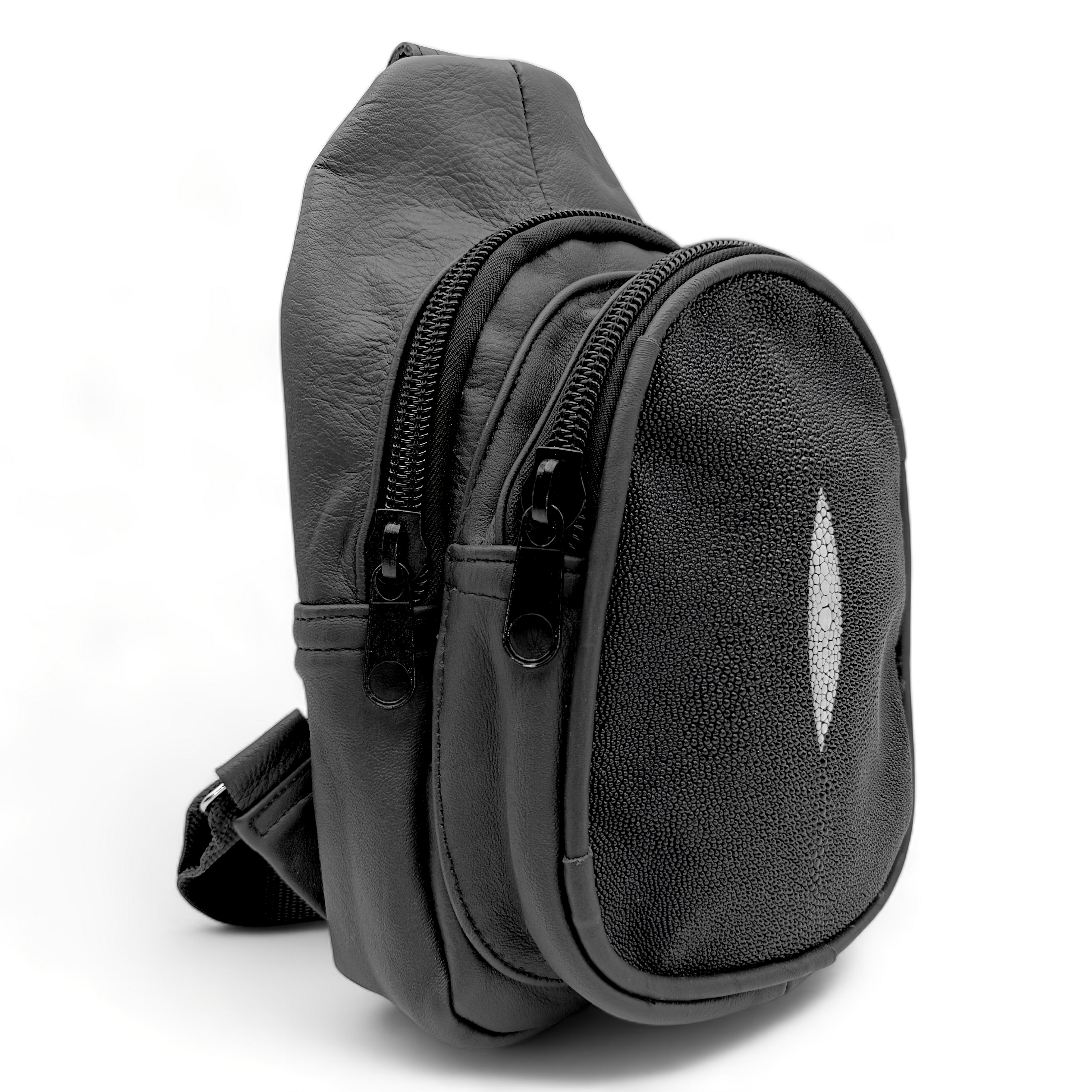 BANDOLERA EN PIEL GENUINA DE MANTARRAYA PARA CABALLERO (PM1)