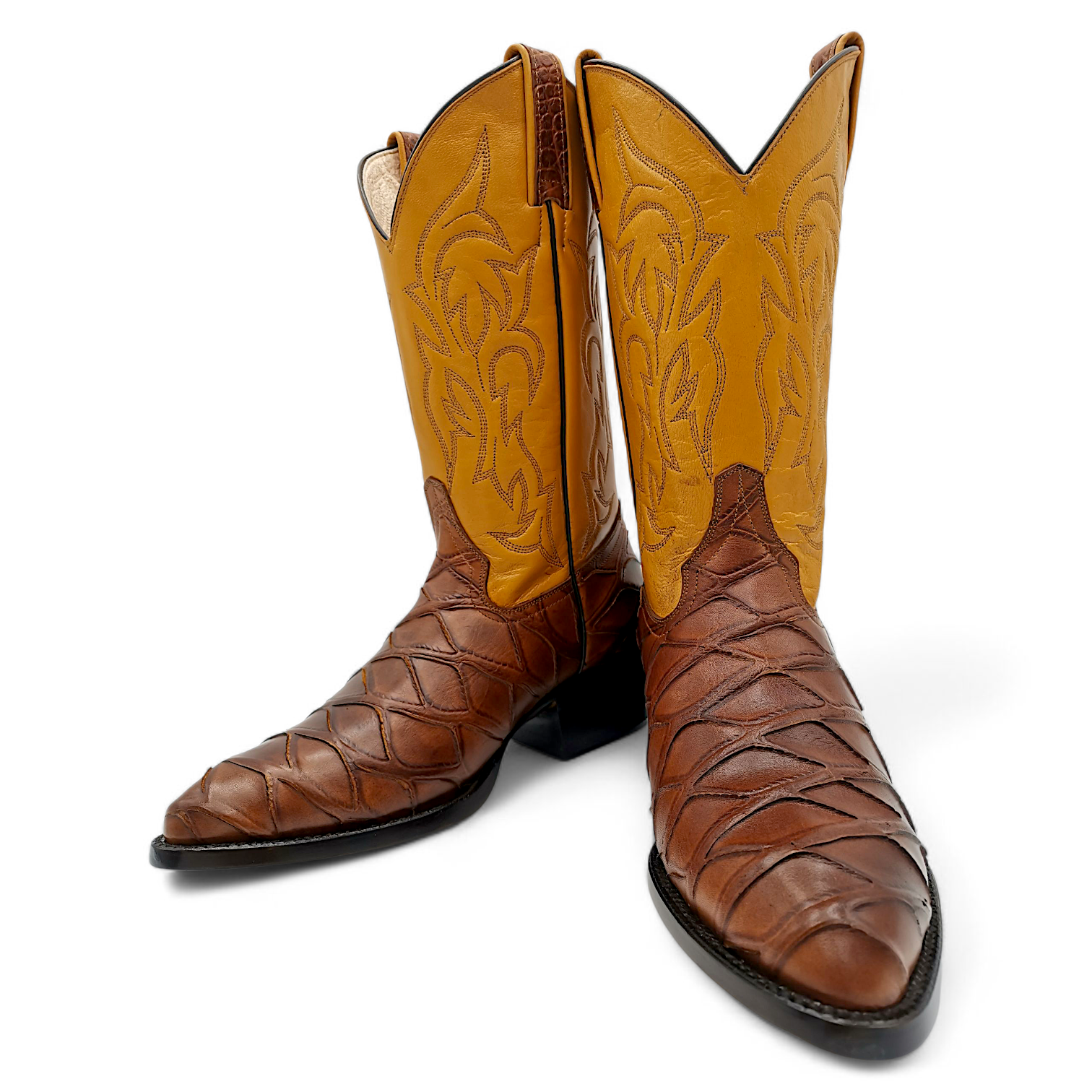 BOTA VAQUERA EN PIEL IMITACIÓN DE OSO HORMIGUERO PARA CABALLERO (M)
