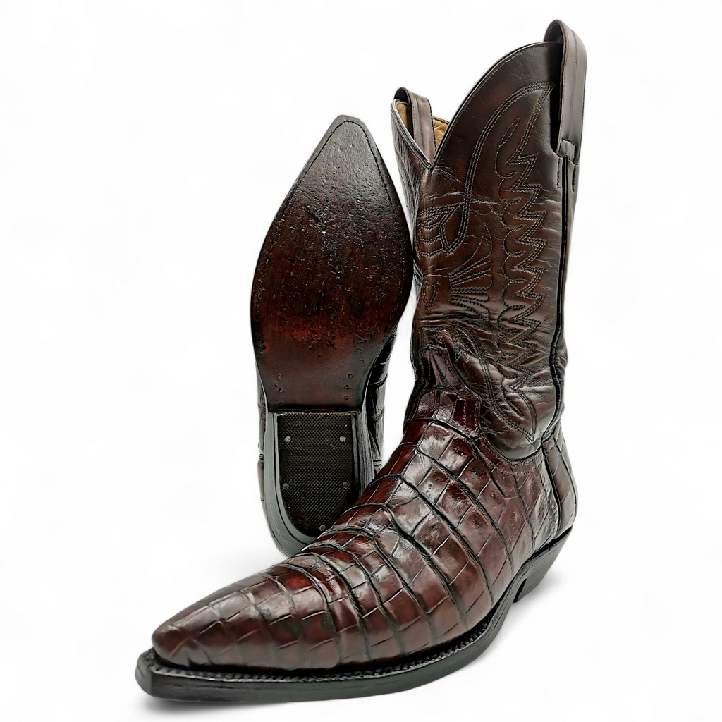 BOTA VAQUERA EN PIEL GENUINA DE COCODRILO PARA CABALLERO (MSN)