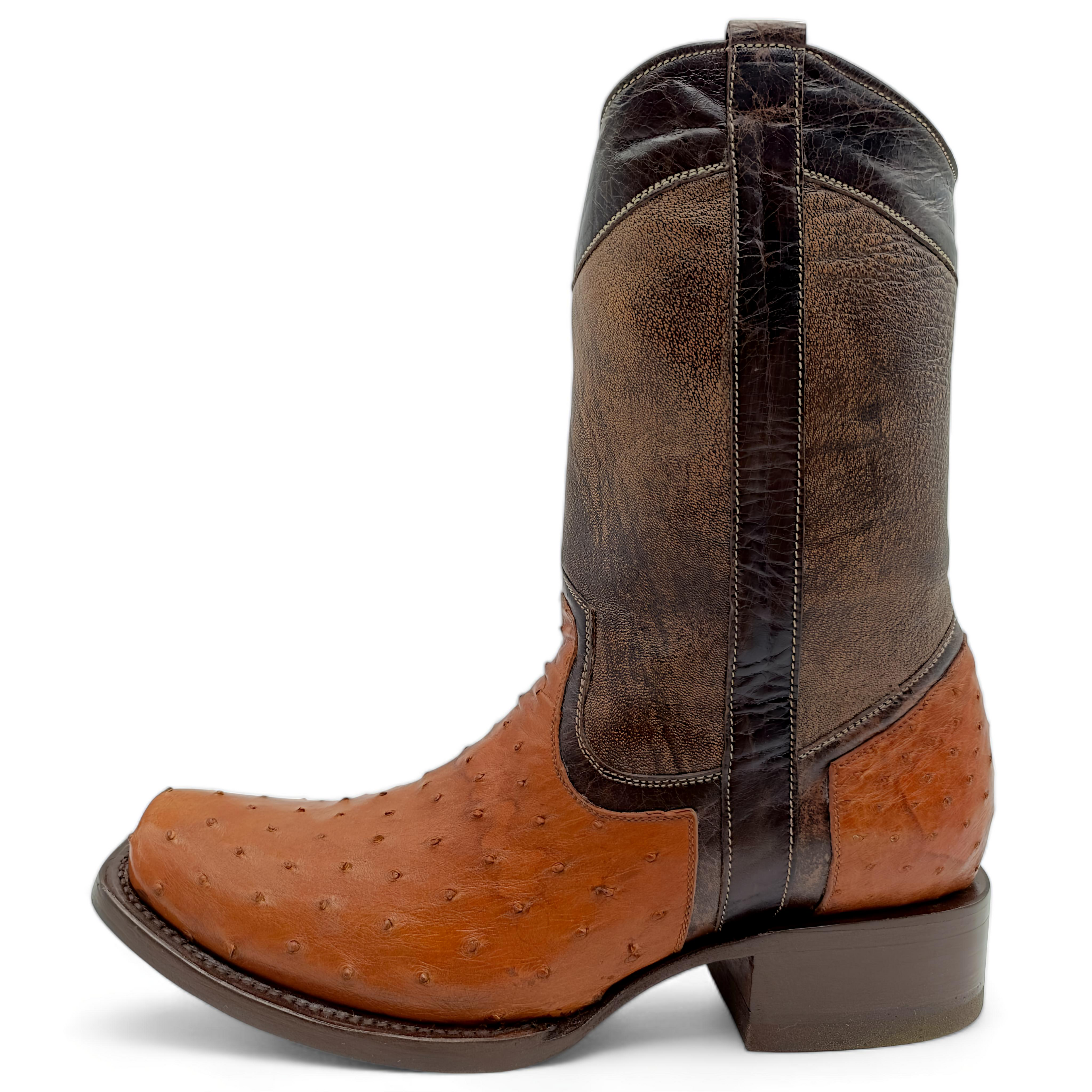 BOTA VAQUERA EN PIEL GENUINA DE AVESTRUZ PARA CABALLERO (M3)