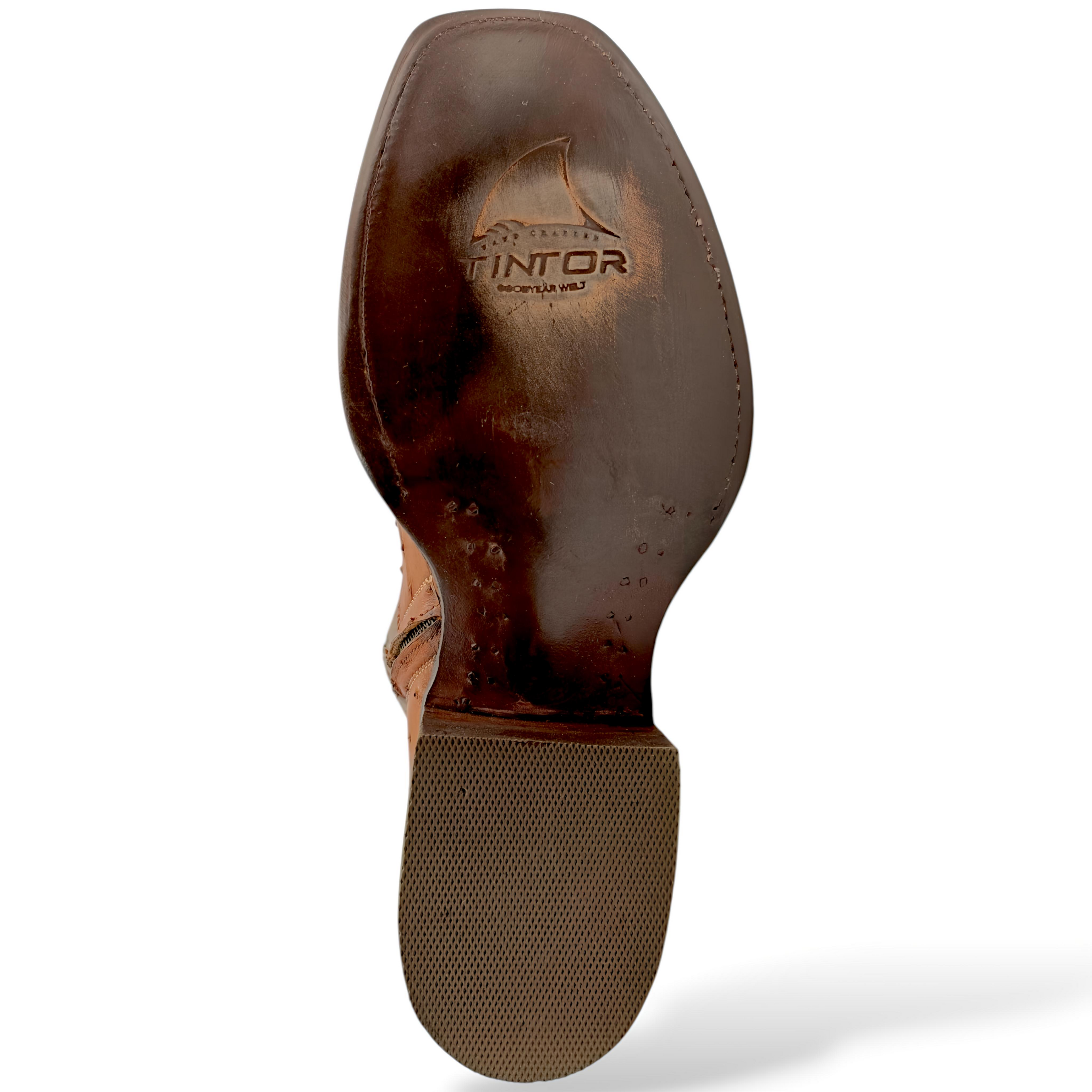 BOTA VAQUERA EN PIEL GENUINA DE AVESTRUZ PARA CABALLERO (M3)