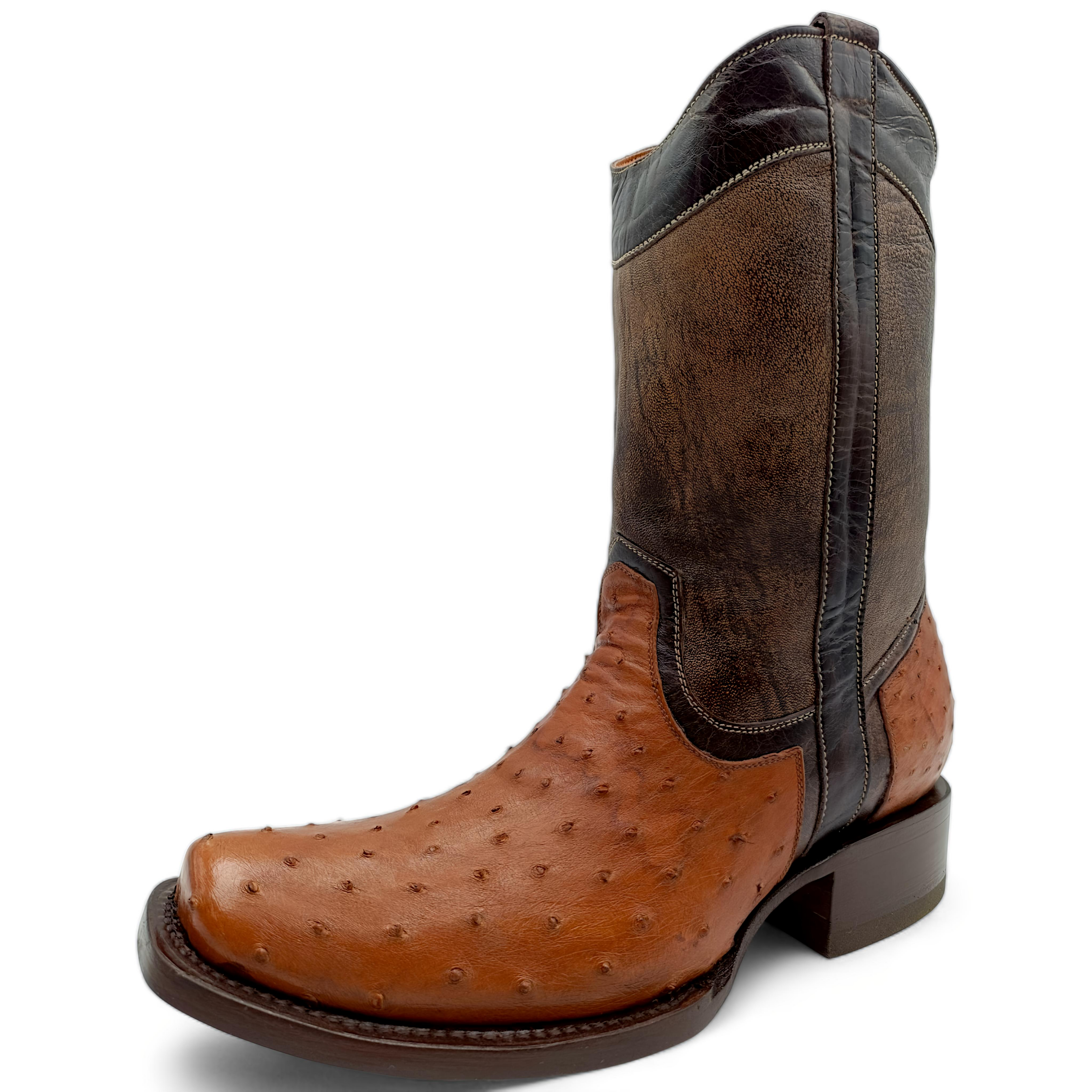 BOTA VAQUERA EN PIEL GENUINA DE AVESTRUZ PARA CABALLERO (M3)