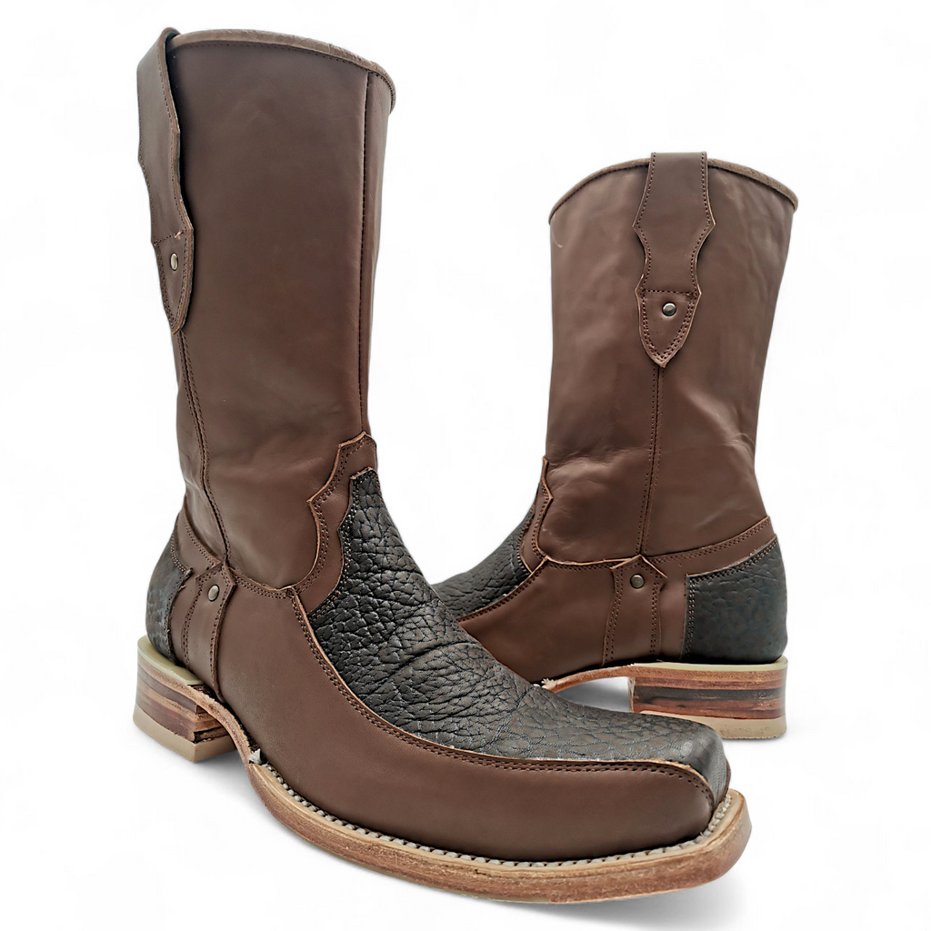 BOTA VAQUERA EN PIEL GENUINA DE CUELLO DE TORO PARA CABALLERO (M)